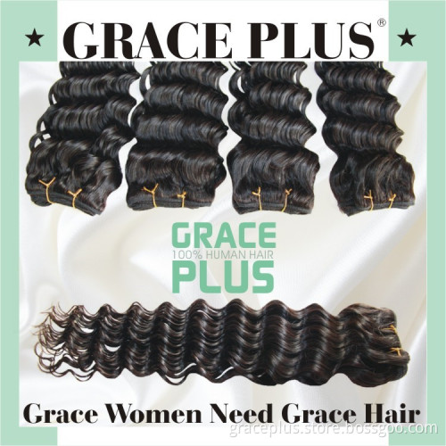 Grace plus 8-30" brazilian hair weave bundles deep wave deep curl 100 percent human hair